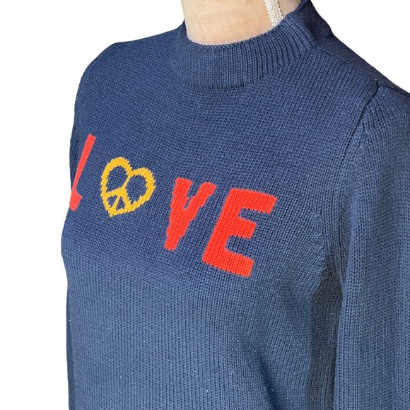 525 America Peace Love Navy Sweater - Picture 4 of 14